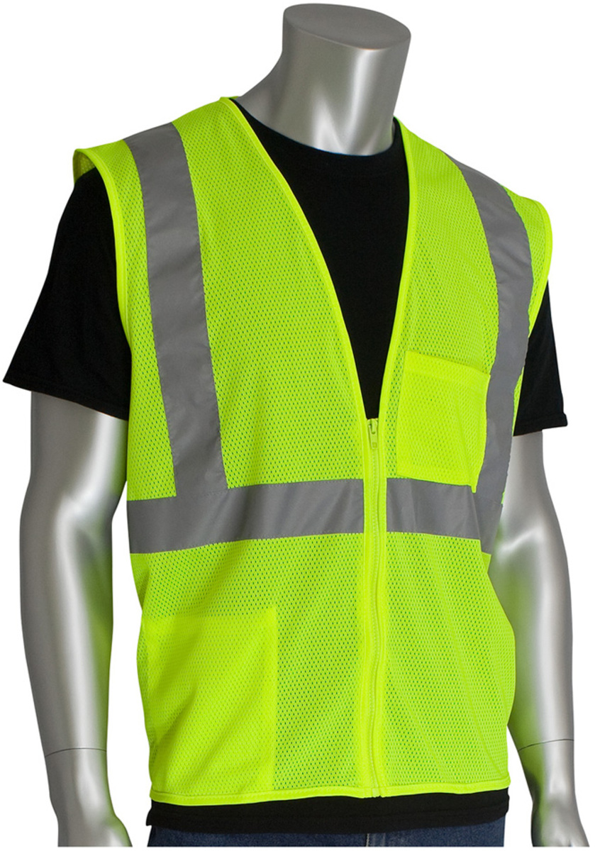 Pip Vests Airgas - PIP3020702ZLYS - PIP Global Safety® Small Hi-Vis Yellow Mesh ...