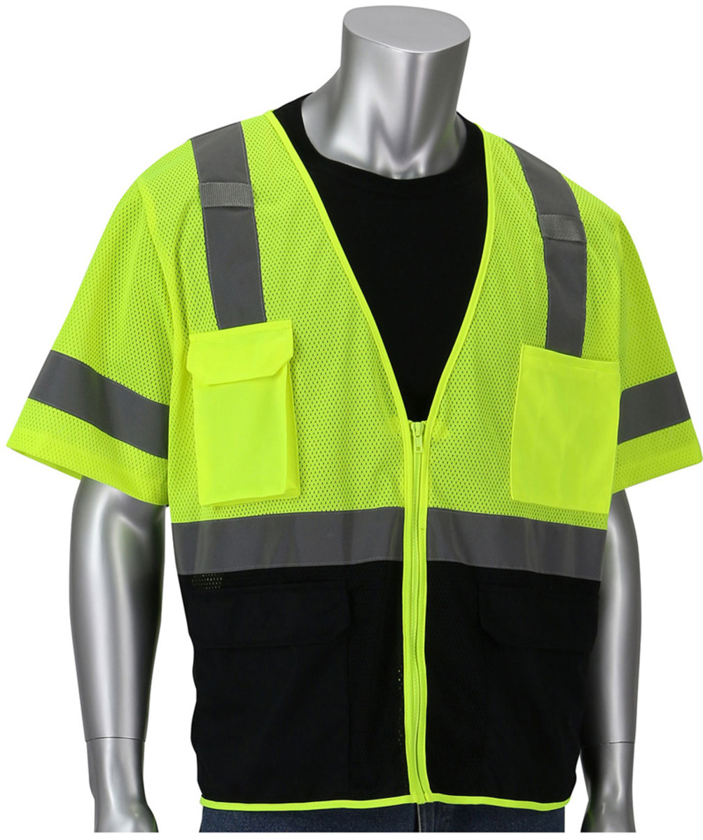 Pip Vests Airgas - PIP303-0710B-LY/XL - PIP Global Safety® X-Large Hi-Vis Yellow ...