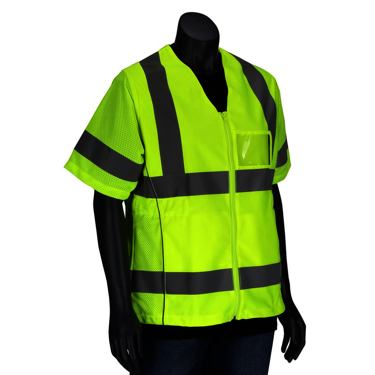 Airgas PIP3030313LYS Protective Industrial Products Women's Small  Hi-Viz Yellow PIP® Mesh/Solid Vest