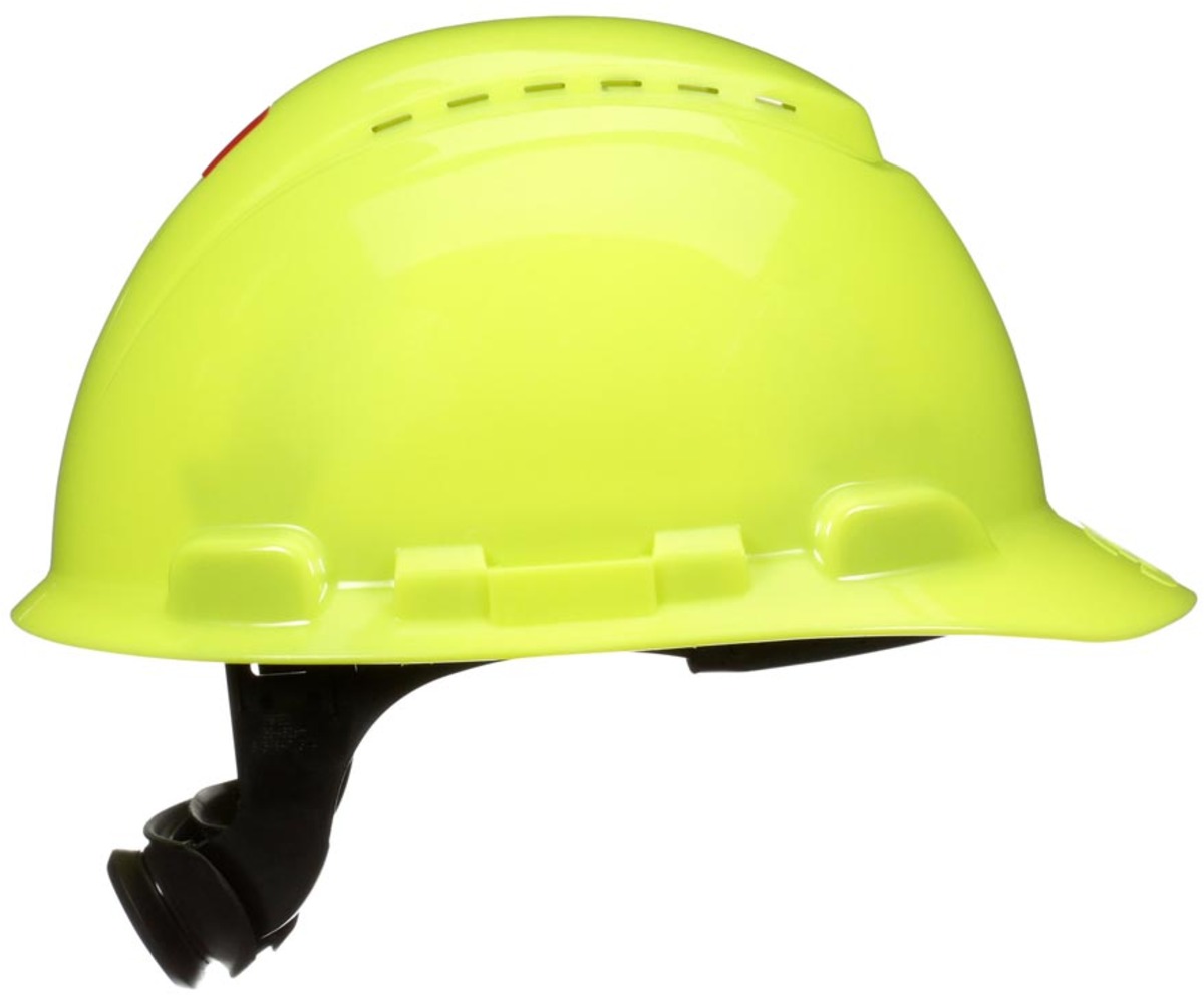 3M SecureFit H-709SFR-UV Hard Hat – Hi-Vis Yellow, Non-Vented Cap Style, Uvicator Sensor, 4-Point Ratchet Suspension, ANSI Z87.1