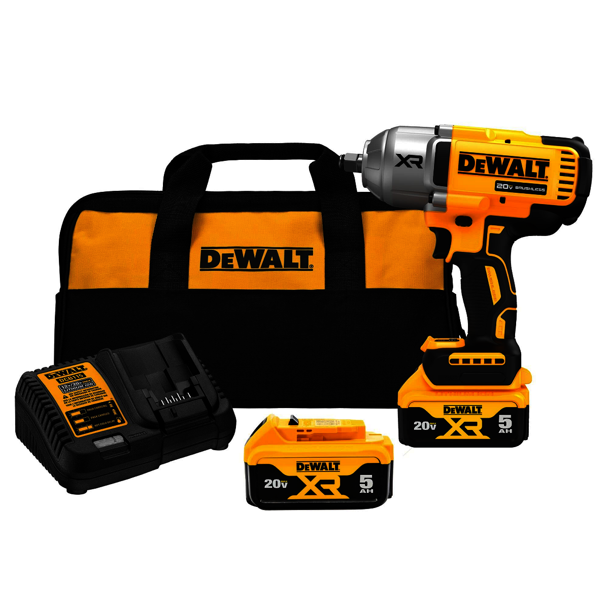 Airgas DEWDCF900P2 DEWALT 20V MAX XR 20 Volt Cordless Impact Wrench With Hog Ring Anvil