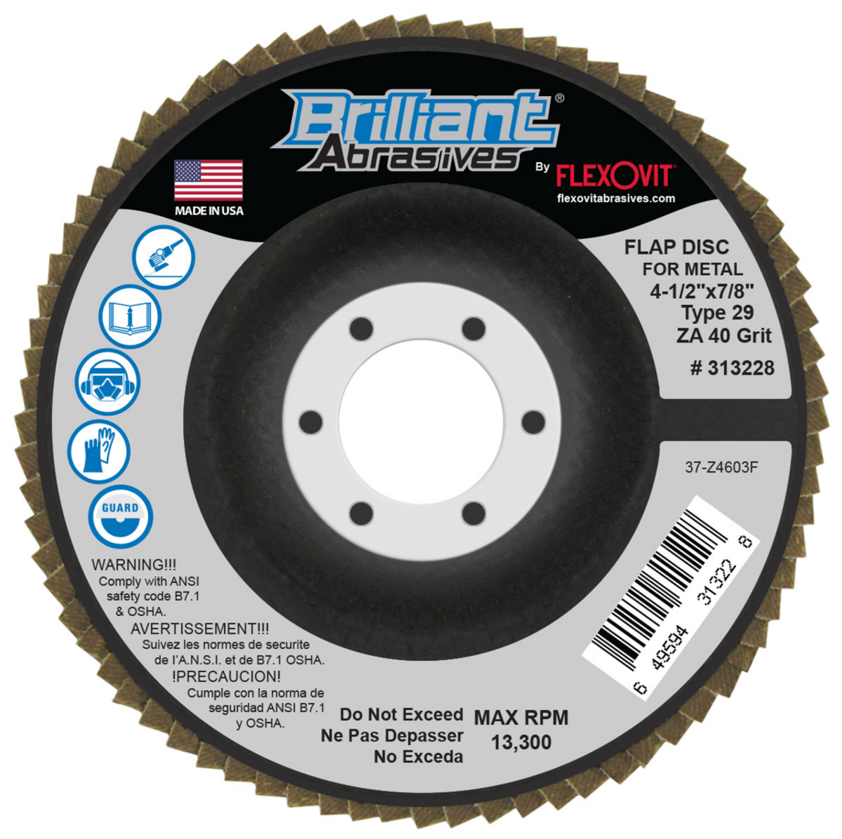 Airgas - FLE313228 - FlexOvit® BRILLIANT® 4 1/2 Airgas - FLE313228 - FlexOvit® BRILLIANT® 4 1/2