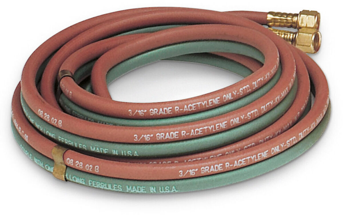 20-Foot Grade R Twin Welding Hose For Oxygen & Acetylene Torches - 3/16" Size By Semperit