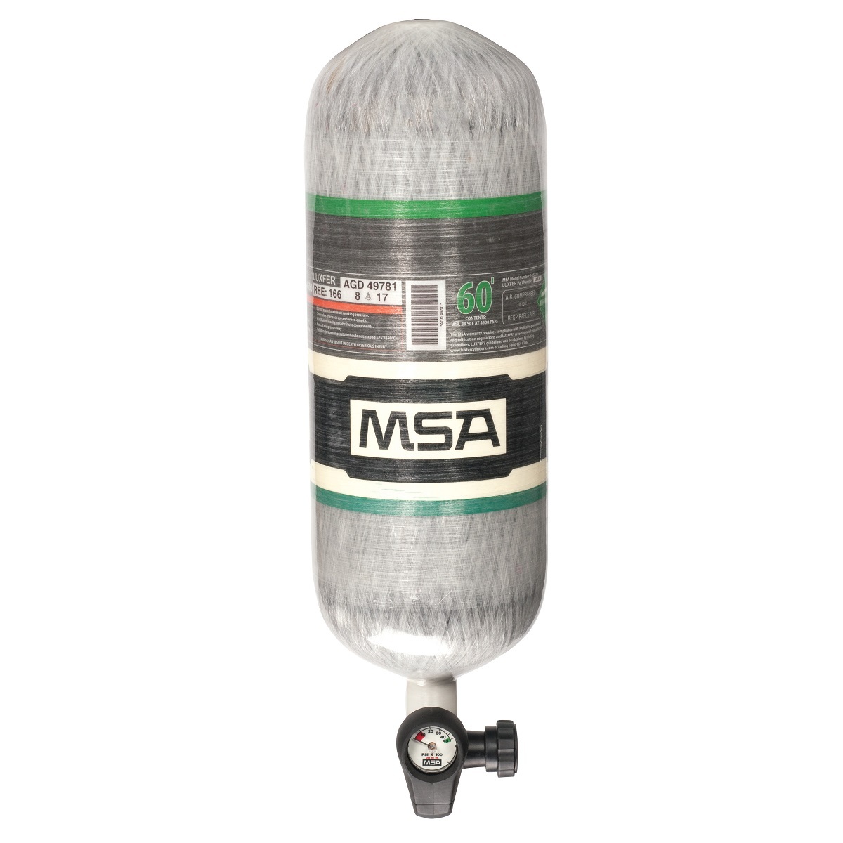 Msa Tank Airgas - MSA10183010 - MSA 4500 psig G1 Industrial SCBA Cylinder And ...