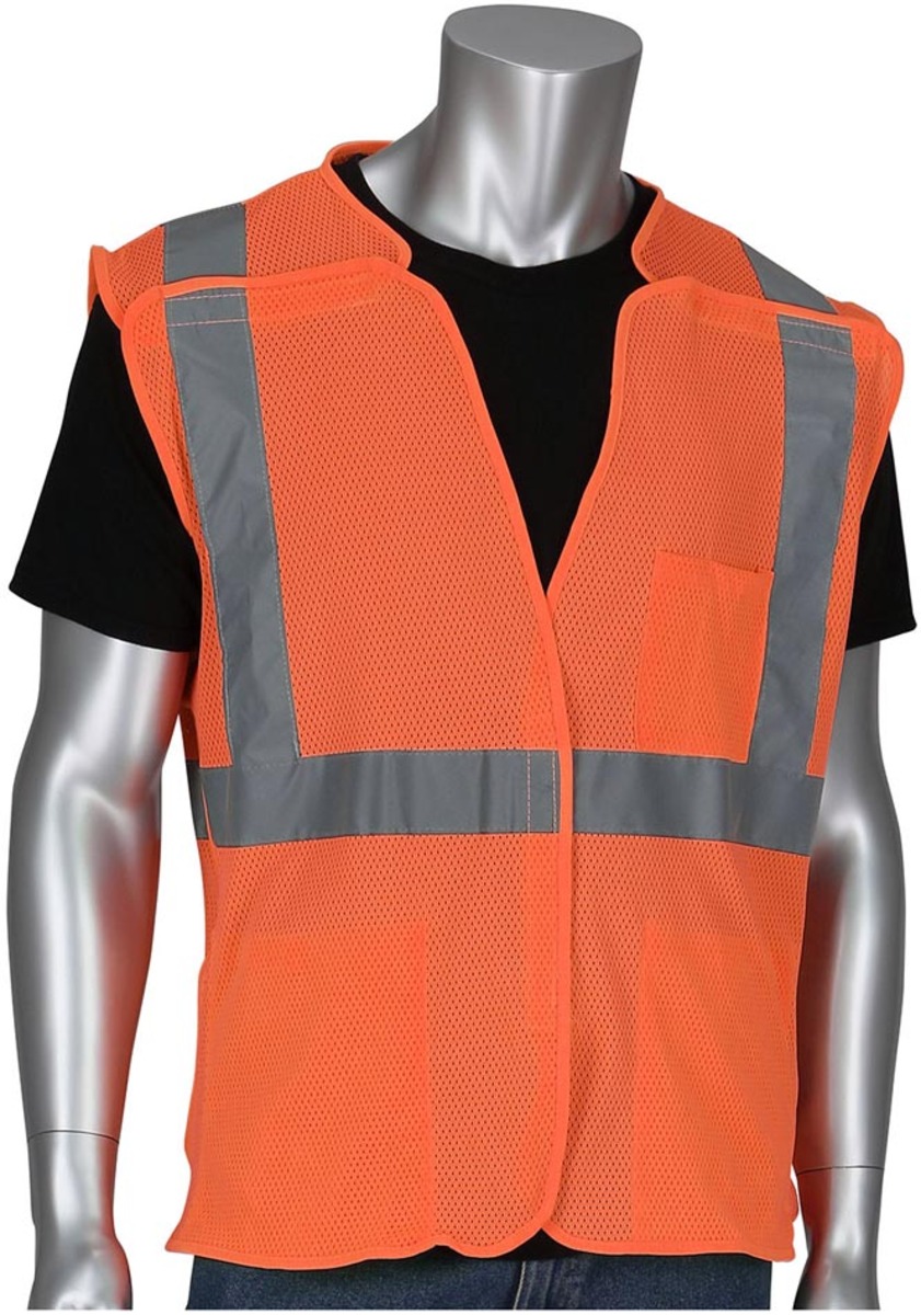 Pip Vests Airgas - PIP302-5PMVOR-M - PIP Global Safety® Medium Hi-Vis Orange Mesh ...