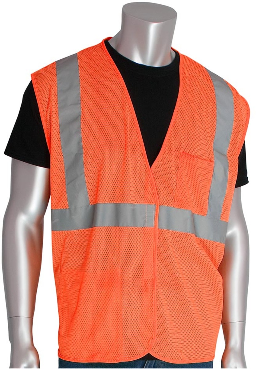 Pip Vests Airgas - PIP3020702ORM - PIP Global Safety® Medium Hi-Vis Orange Mesh ...