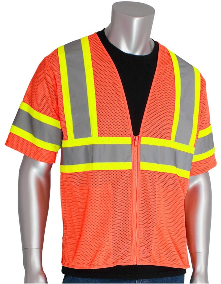 Pip Vests Airgas - PIP303HSVPOR5X - PIP Global Safety® 5X Hi-Vis Orange Mesh ...