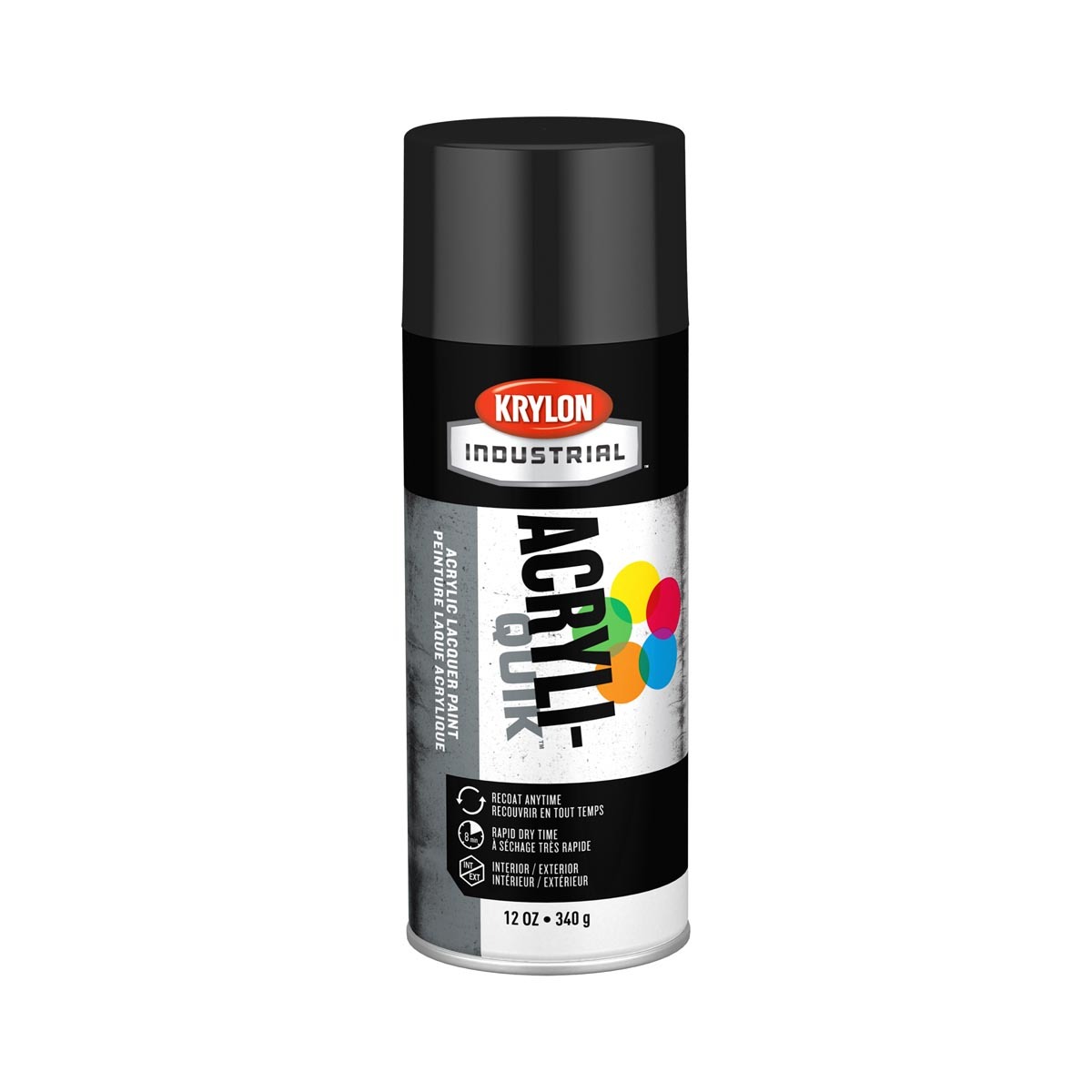 Krylon K01601 12 oz Aerosol Can Water Based Acrylic Lacquer Spray Paint,  Gloss Black