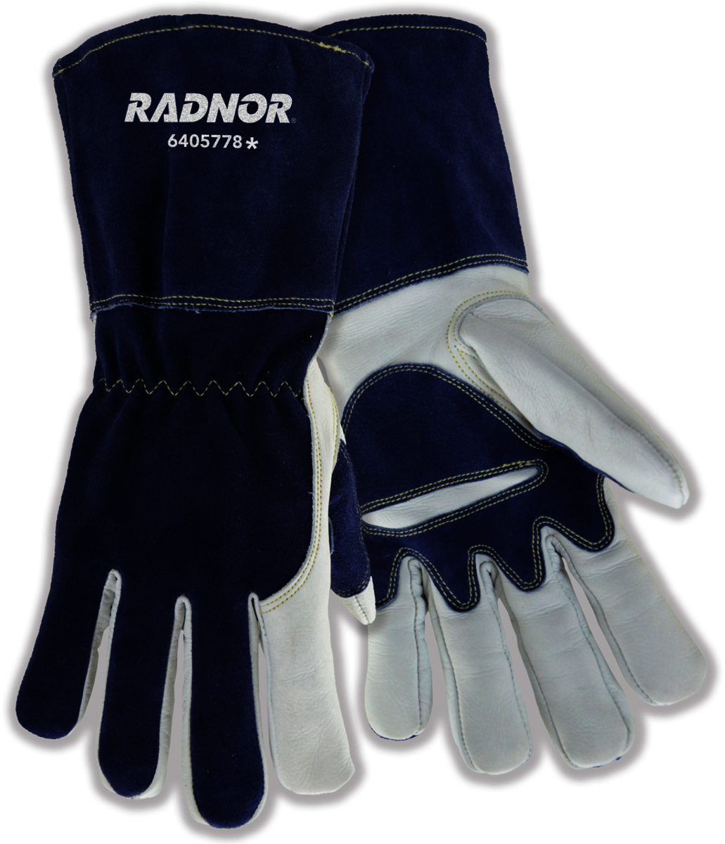 - Airgas Fleece Cowhide 12 Welders RADNOR™ Premium Large Gloves Lined - 3/4\