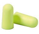 A pair of 3M uncoreded Earplugs against white.