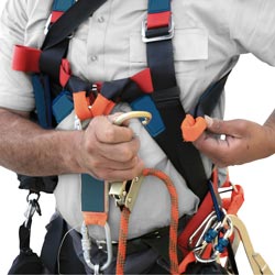 Worker fastening his Fall Protection