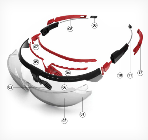 Diagram of Honeywell Uvex Safety Glasses