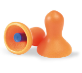 A pair of Howard Leight Disposable Earplugs against white.