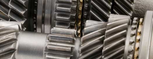 Close up of thick metal gears