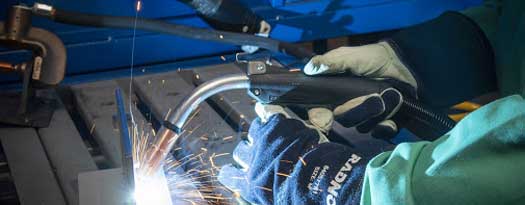 Close up of MIG welding