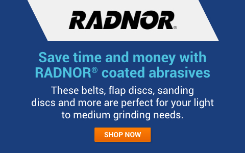Shop RADNOR coated abrasives banner
