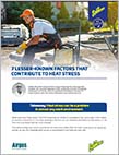 image of hot worker seated at the jobsite on a downloadable pdf about the lesser-known factors contributing to heat stress.