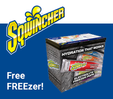 Sqwincher logo and image of Free Freezer