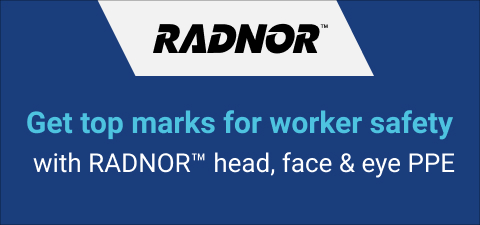 Get top marks for worker safety with RADNOR Head, Face & Eye PPE