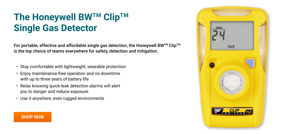 Honeywell BW Clip Single Gas Detector