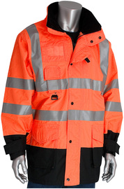Protective Industrial Products 3X Hi-Viz Orange Polyester/Ripstop Coat