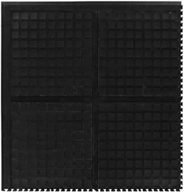 M+A Matting 36" X 36" Black Nitrile Rubber Hog Heaven® III Comfort Modular Tiles Floor Mat