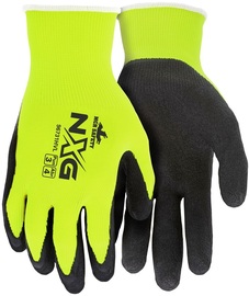 Memphis Glove Small Hi Vis Green And Black MCR Safety NXG Nylon Polyester Full Finger Mechanics Gloves With Knit Wrist Cuff