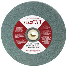 FlexOVit® 6" 120 Grit Fine Silicon Carbide Bench Grinder Wheel