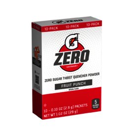Gatorade® 1 Ounce Fruit Punch Flavor Zero Powder Concentrate Package Zero Sugar Electrolyte Drink (120 Units Per Case)