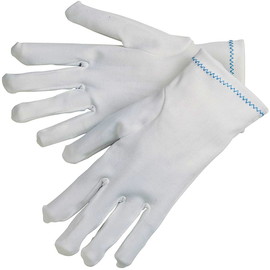 MCR Safety Large White Lisle Heavy Weight 100% Stretch, Breathable Nylon Reversible, Hemmed Inspection Gloves With Slip-On Cuff