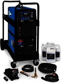 Miller® Dynasty® 400 TIG Welder With 208 - 600 Input Voltage, 800 Amp Max Output, QuietPulse™ Noise Reduction, Auto-Line™ Technology, Runner Cart, Wireless Foot Control And Accessory Package Miller® Dynasty® 400 TIG Welder With 208 - 600 Input Voltage, 800 Amp Max Output, QuietPulse™ Noise Reduction, Auto-Line™ Technology, Runner Cart, Wireless Foot Control And Accessory Package