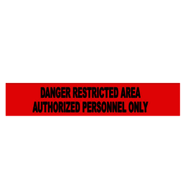 NMC™ 3" X 1000' Black/Red 3 mil Polyethylene Barricade Tape "DANGER RESTRICTED AREA AUTHORIZED PERSONNEL ONLY"