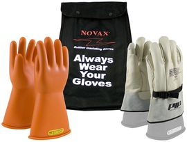 Protective Industrial Products Size 12 Orange NOVAX® Rubber/Goatskin Class 2 Linesmens Gloves