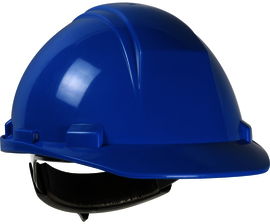 Protective Industrial Products Royal Blue Mont-Blanc™ HDPE Non-Vented Cap Style Hard Hat With Wheel Ratchet/4 Point Nylon Webbing Cradle Suspension