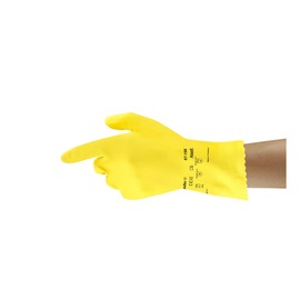 Ansell Size 9 Yellow AlphaTec 87-198 Natural Latex Rubber Chemical Resistant Gloves