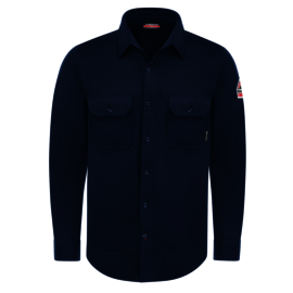 Bulwark® X-Large Navy Jersey/Cotton FR Flex Knit Flame Resistant Shirt With Button Front Closure