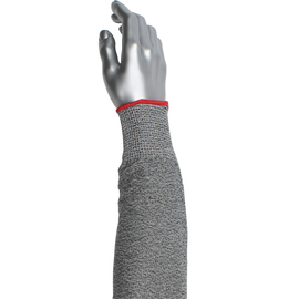 RADNOR™ 18" Long Gray Kut Gard® ATA® Technology HPPE Fiber Cut A2 ANSI Level Cut Resistant Sleeve