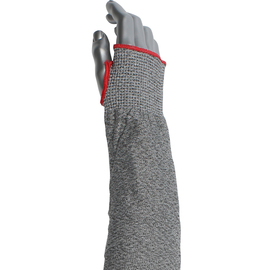 RADNOR™ 18" Long Gray Kut Gard® ATA® Technology HPPE Fiber Cut A2 ANSI Level Cut Resistant Sleeve With Thumb Hole