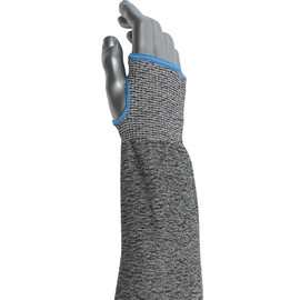 RADNOR™ 18" Long Gray Kut Gard® ATA® Technology HPPE Fiber Cut A5 ANSI Level Cut Resistant Sleeve With Thumb Hole