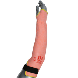 RADNOR™ 18" Long Hi-Viz Orange Kut Gard® ATA® Technology HPPE Fiber Cut A4 ANSI Level Cut Resistant Sleeve With Thumb Hole
