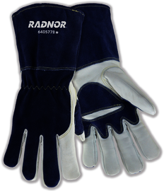 RADNOR™ Large 12 3/4" White Premium Cowhide Fleece Lined MIG Welders Gloves