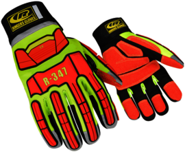 Ansell Size 11 Ringers R347 Synthetic Leather Palm Padded Work Gloves With Polyester Liner And Velcro Cuff