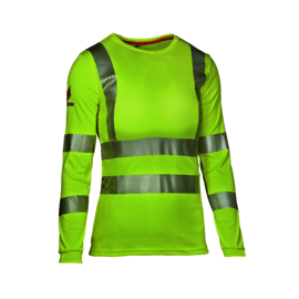 National Safety Apparel Women's Medium Hi-Viz Yellow 6.25 Oz. Dual Hazard Knit Shirt