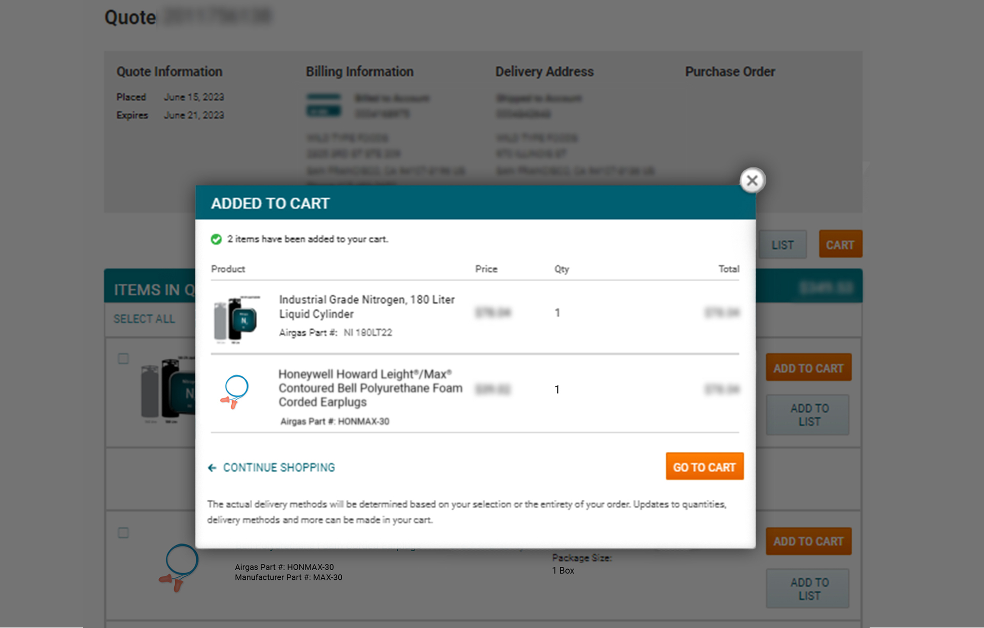 Online Reorder Alerts Airgas