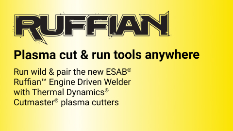 ESAB Ruffian, plasma cut & run tools anywhere.
