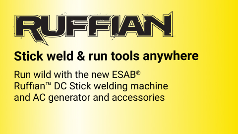 ESAB Ruffian, stick weld & run tools anywhere.