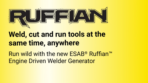 ESAB Ruffian, weld, cut and run tools at the same time, anywhere.