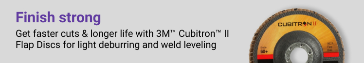 Produce more. With less. New 3M Cubitron 3 Performance Abrasives. Shop Now.