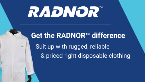 Get the RADNOR™ difference. Suit up with rugged, reliable & priced right disposable clothing.