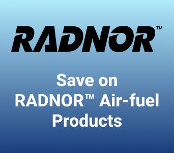Black Radnor Logo on blue gradeint background